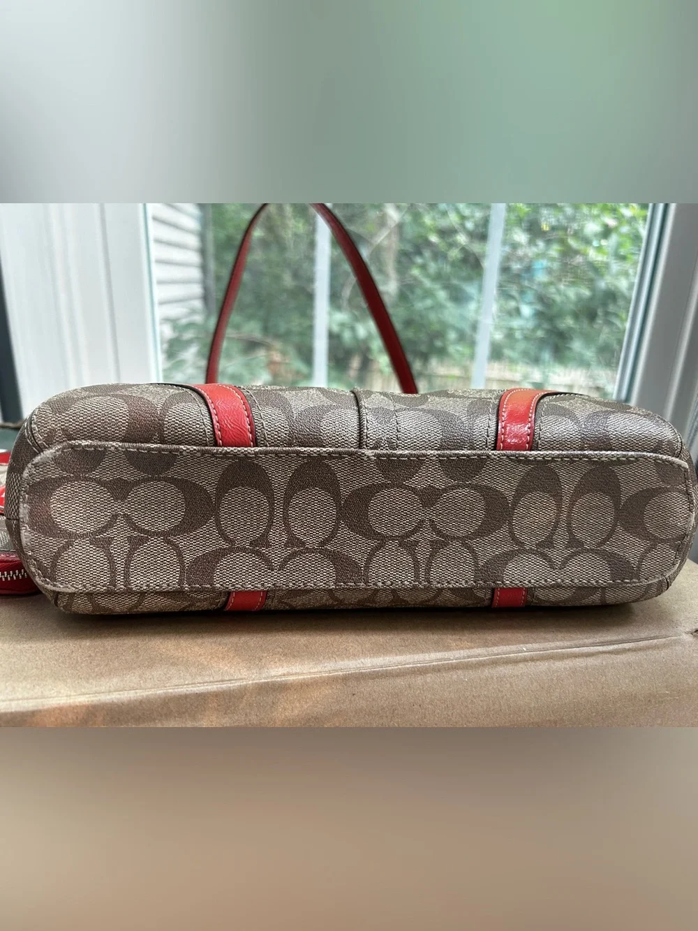 Coach Peyton Signature Heritage Tote & Wallet Set